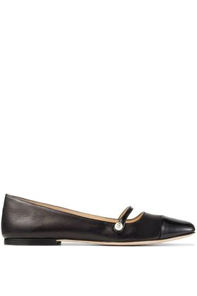 Elisa ballet flats with square toe JIMMY CHOO | ELISAFLATPTZBLACK/BLACK